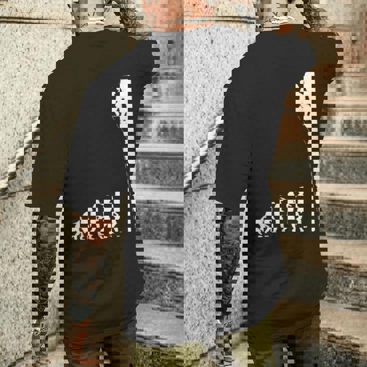 人類の進化 ロッククライミング エイドクライミング フリークライミング アルパインクライミング 登攀 登山 ボルダリング メンズTシャツ バックプリント 彼への贈り物