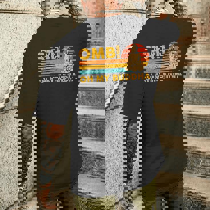 仏教 仏前 レトロ Omb オーマイブッダ メンズTシャツ バックプリント 彼への贈り物