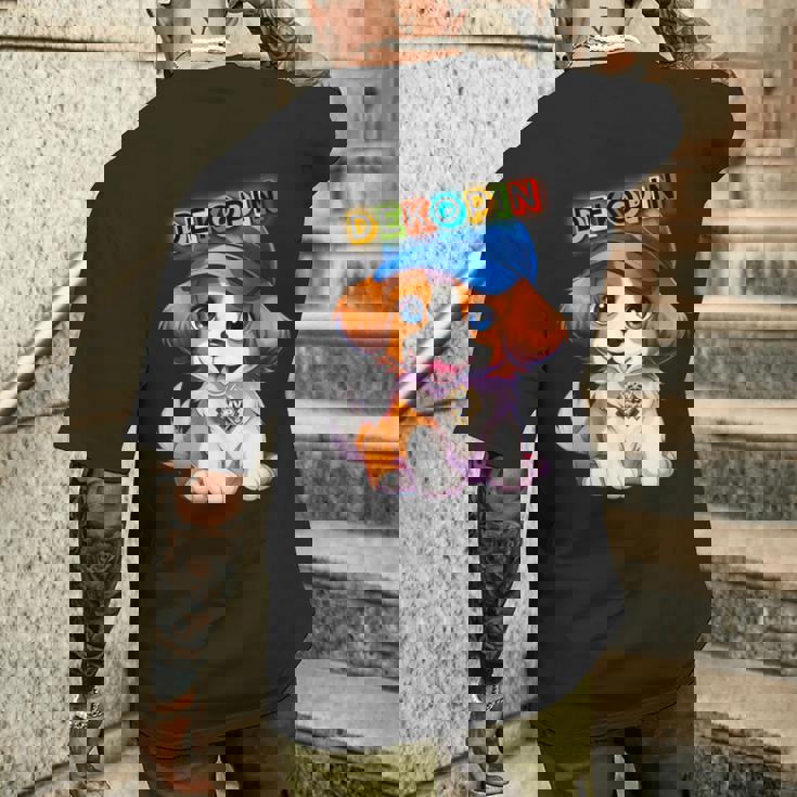 仔犬 野球 Decoy デコピン 愛犬 Kooikerhondje かわいい 人気者 メンズTシャツ バックプリント 彼への贈り物