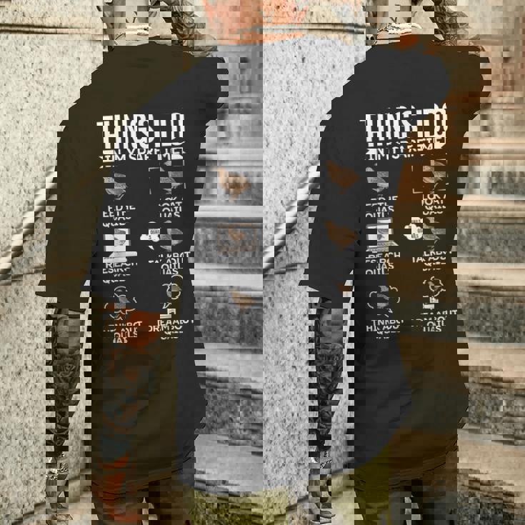 余暇にやること ウズラの鳥狩り ウズラ メンズTシャツ バックプリント 彼への贈り物