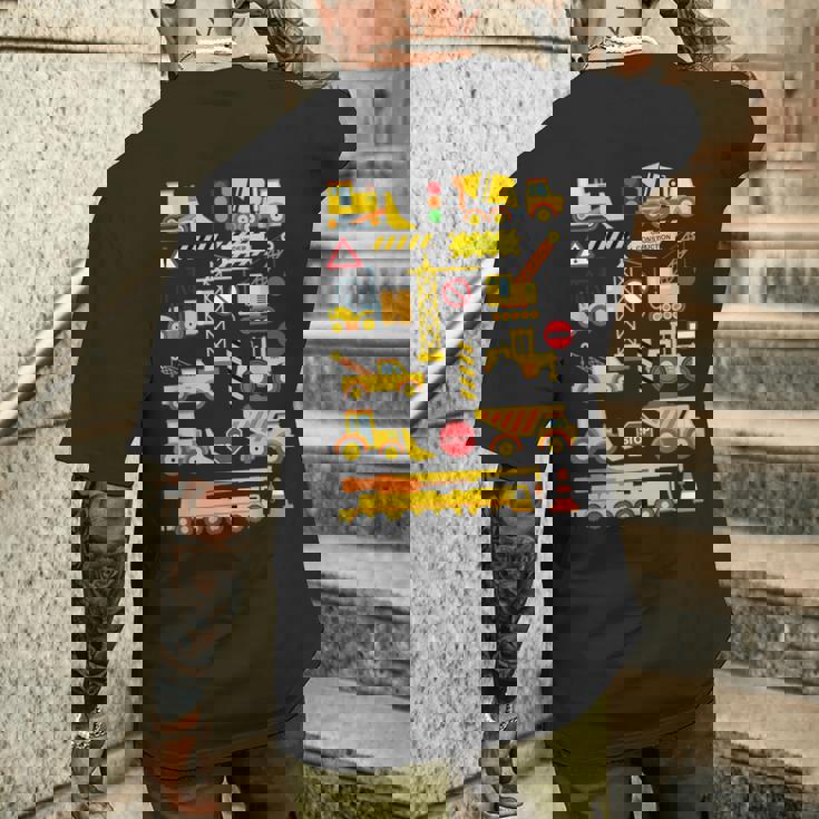 働く車 工事車両 面白いtシャツ イラスト かわいい キッズ 子供用 メンズ おもしろグッズ 子供 男の子 メンズTシャツ バックプリント 彼への贈り物