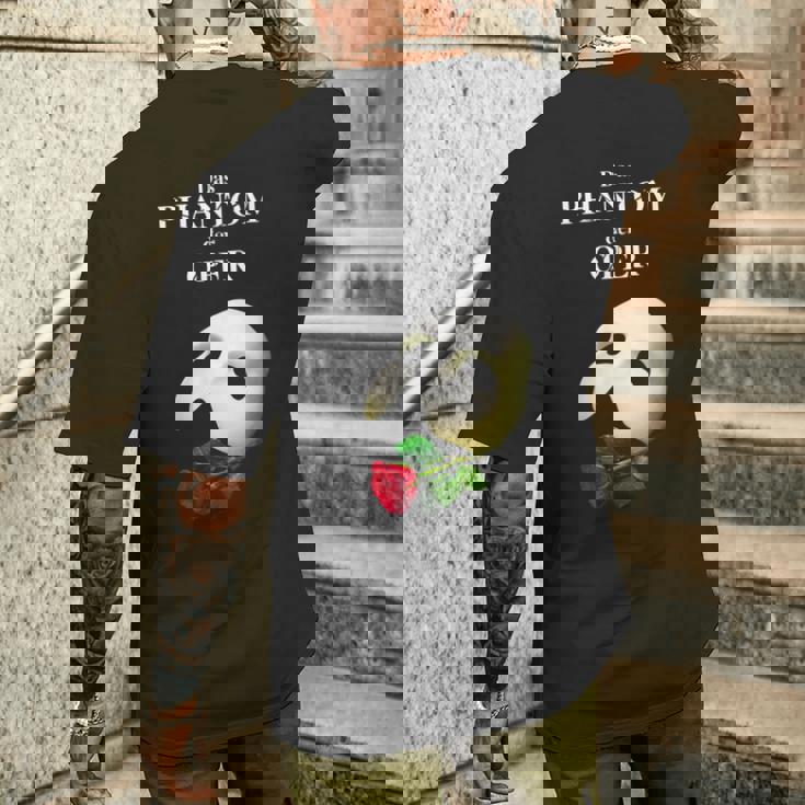 公式「オペラ座の怪人」ドイツのロゴ。 メンズTシャツ バックプリント 彼への贈り物