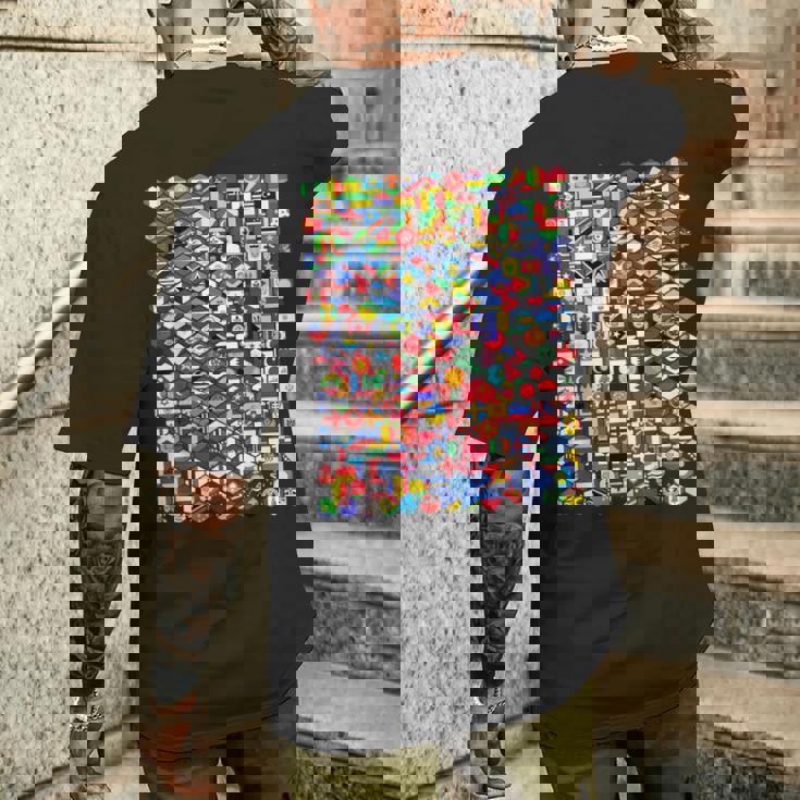 六角形の世界旗、国旗tシャツ メンズTシャツ バックプリント 彼への贈り物