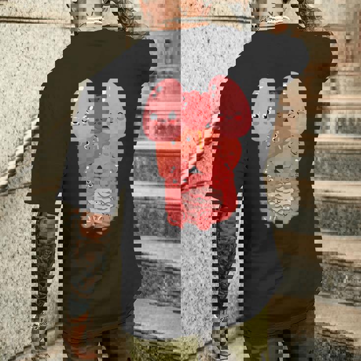 内臓 面白い 人体 解剖学 微笑 メンズTシャツ バックプリント 彼への贈り物