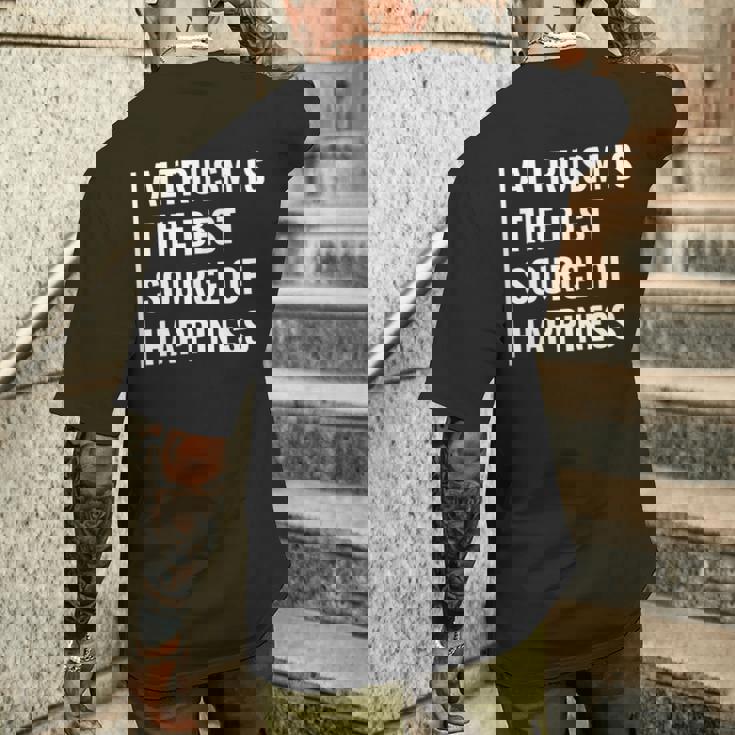 利他主義は幸福の源。利他主義者デザイン メンズTシャツ バックプリント 彼への贈り物