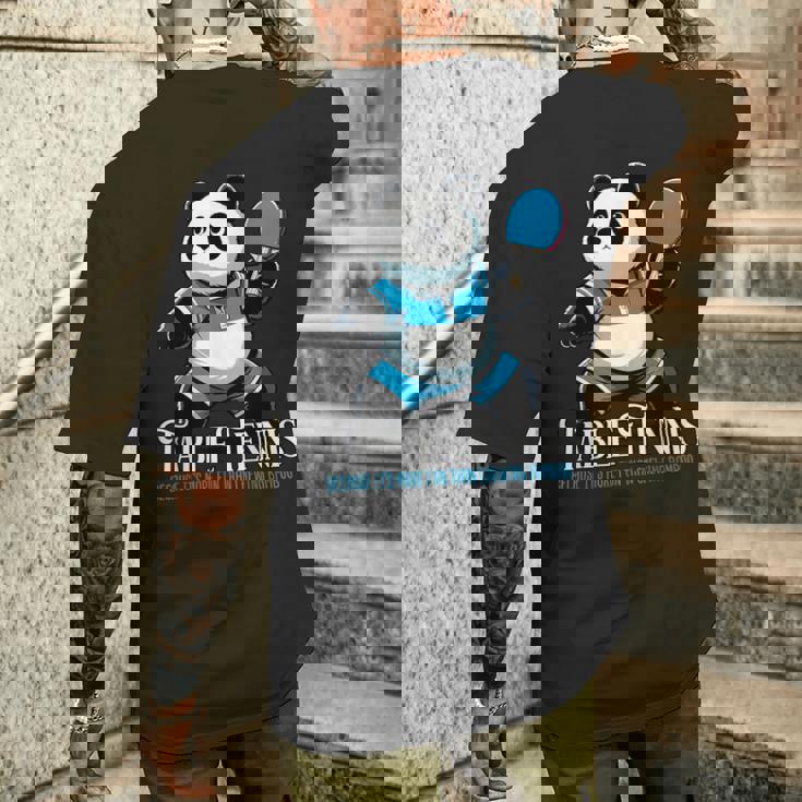 卓球 パンダ 卓球 メンズTシャツ バックプリント 彼への贈り物