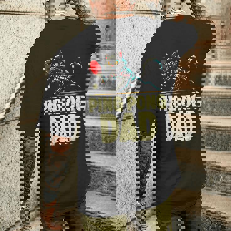 卓球 黒猫パパピンポン 黒猫ピンポン メンズTシャツ バックプリント 彼への贈り物