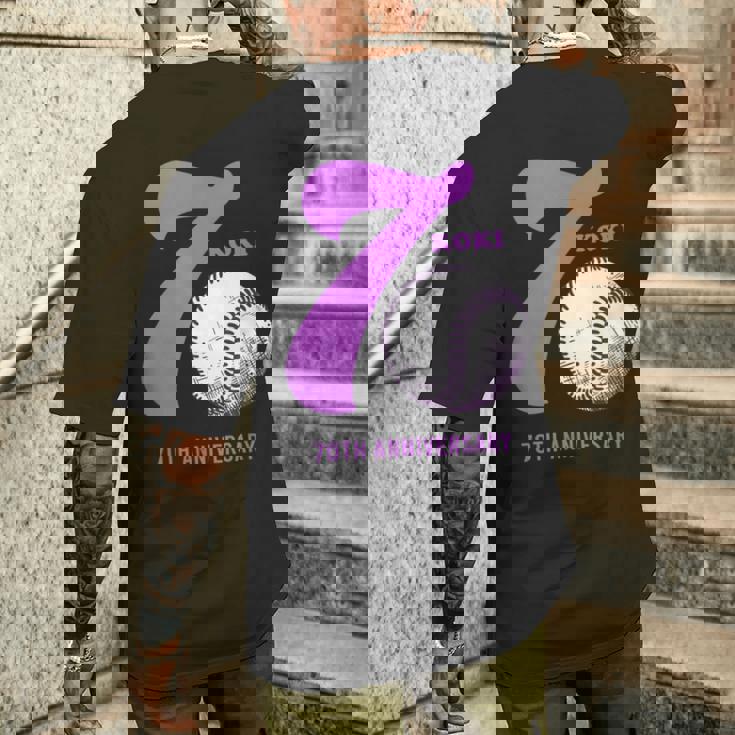 古希祝い 野球好き 父 男性 父の日 おしゃれ 野球 70歳 誕生日 メンズTシャツ バックプリント 彼への贈り物