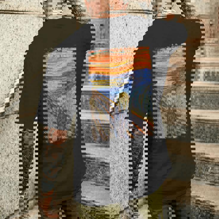 叫びの画家 ムンクの名画 メンズTシャツ バックプリント 彼への贈り物