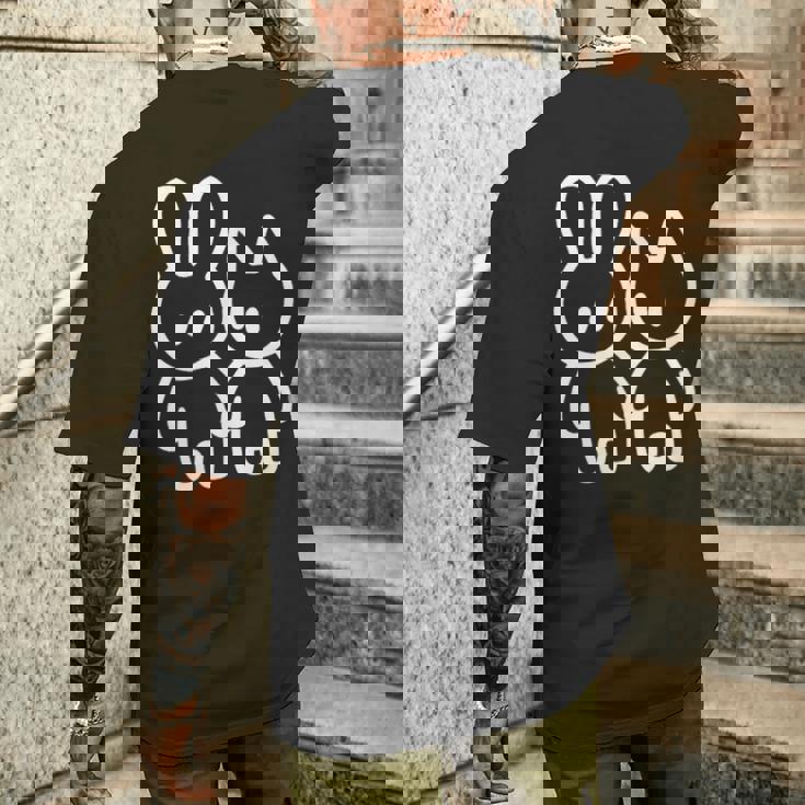 可愛いカワイイ Y2k コケット猫 うさぎと猫 メンズTシャツ バックプリント 彼への贈り物