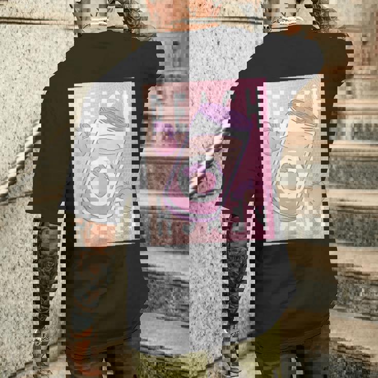 和桃アルコールソフトドリンク 桃 メンズTシャツ バックプリント 彼への贈り物