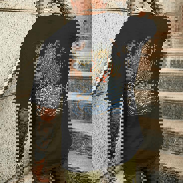 和龍 波 歌川国吉 浮世絵 伝統 メンズTシャツ バックプリント 彼への贈り物