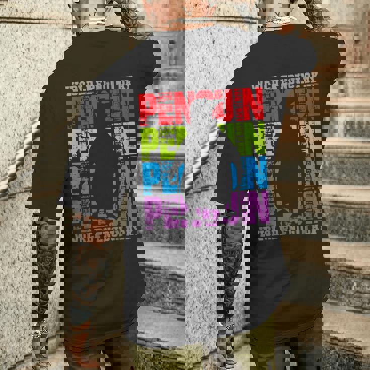 国際世界ペンギンデー メンズTシャツ バックプリント 彼への贈り物