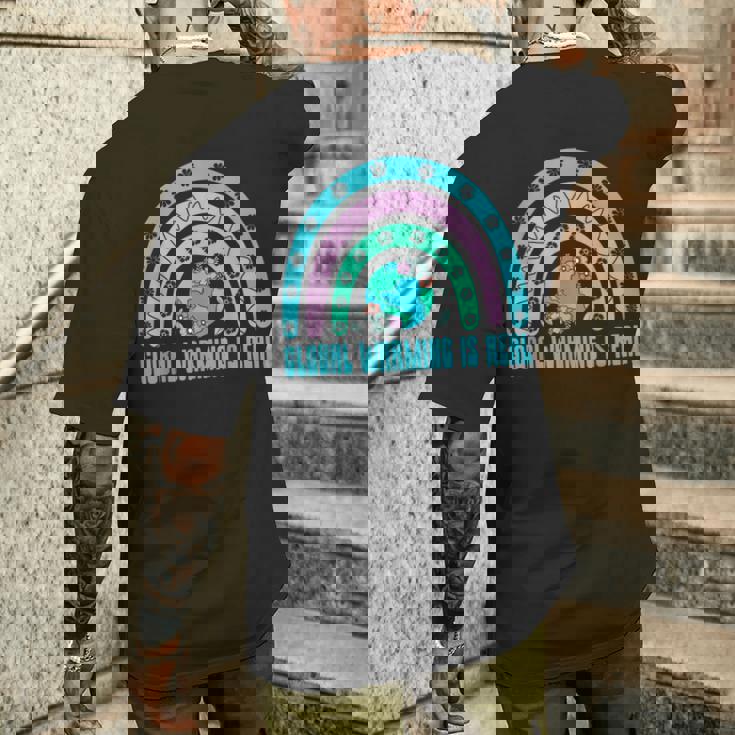 地球温暖化は本当の木の生態系と森の生態系 メンズTシャツ バックプリント 彼への贈り物