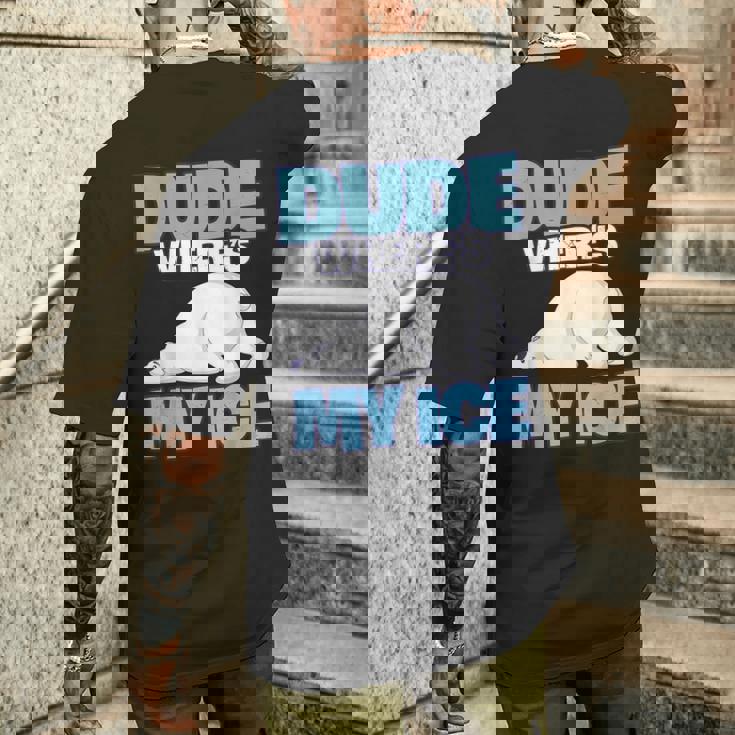 地球温暖化対策 シロクマ メンズTシャツ バックプリント 彼への贈り物