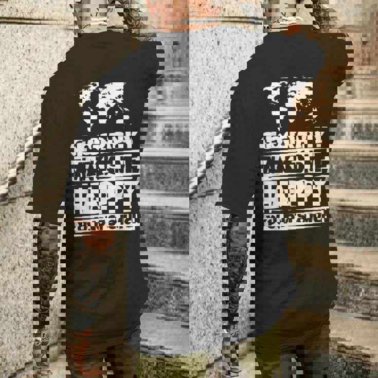 地理の先生への贈り物-面白い地理の恋人のユーモア メンズTシャツ バックプリント 彼への贈り物