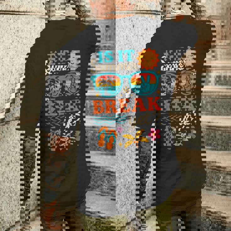 夏休みなのに、学校教師休暇の最終日 メンズTシャツ バックプリント 彼への贈り物