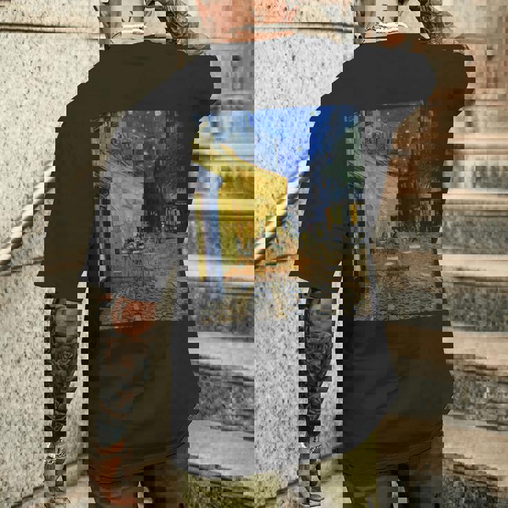 夜のカフェテラス ゴッホ 名画 レトロ メンズTシャツ バックプリント 彼への贈り物