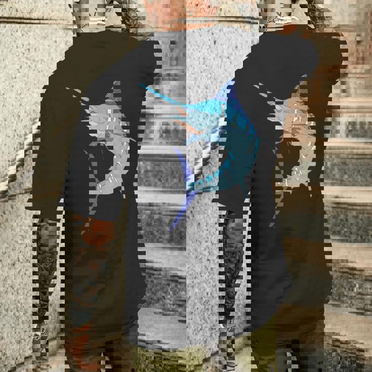 太刀魚 スポーツ フィッシング カジキ カジキ ビルフィッシュ ホビー メンズTシャツ バックプリント 彼への贈り物