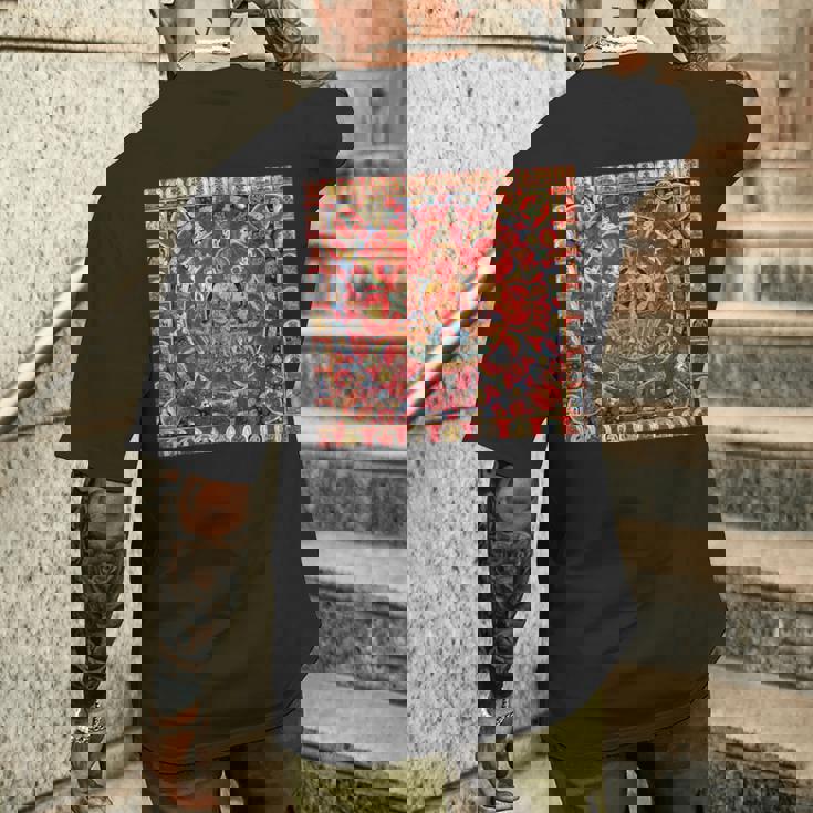 太陽神スーリヤ チベット仏教 タンカ 曼荼羅 仏教 メンズTシャツ バックプリント 彼への贈り物