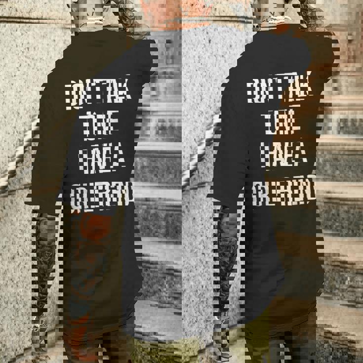 嫉妬深い彼女私に話しかけないでください私には彼女がいます メンズTシャツ バックプリント 彼への贈り物