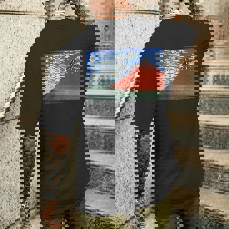 富士 晴天の山 葛飾北斎 メンズTシャツ バックプリント 彼への贈り物