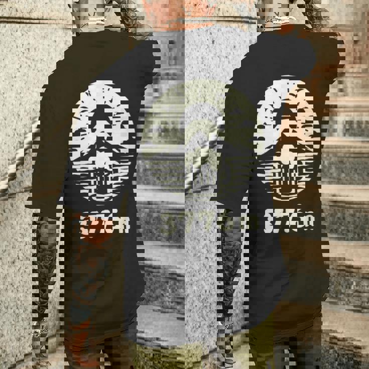 富士山3776ｍ メンズTシャツ バックプリント 彼への贈り物