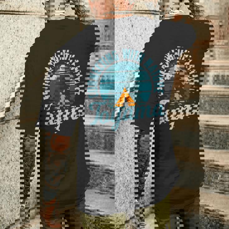 富山市日本自然とつながる 富山 お土産 扇子 メンズTシャツ バックプリント 彼への贈り物