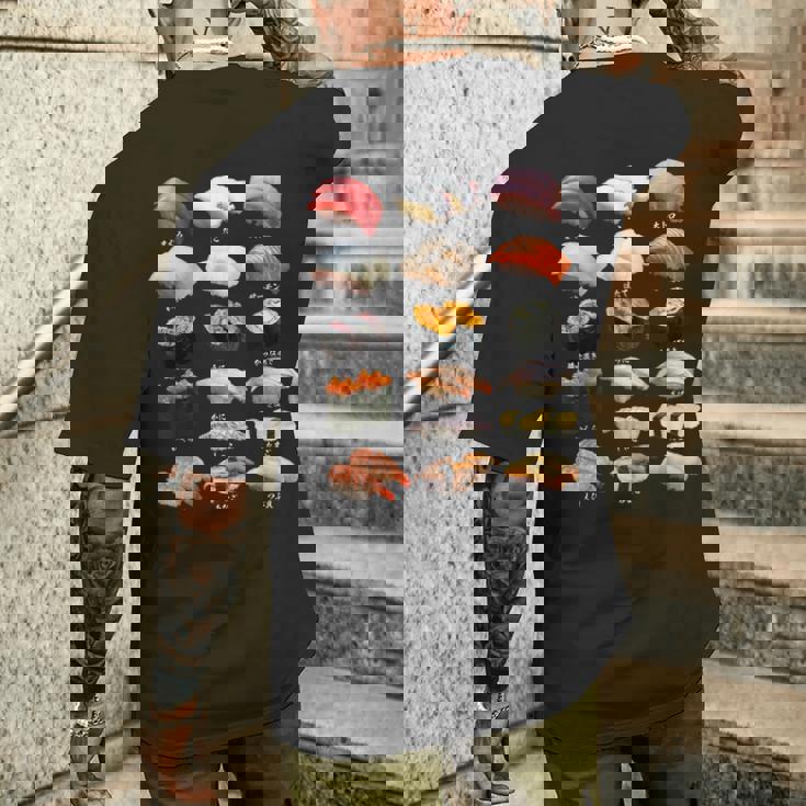 寿司 ネタ 面白いtシャツ おもしろ 食べ物 文字入り メンズ 面白い 服 オリジナル グッズ 文字tシャツ プレゼント メンズTシャツ バックプリント 彼への贈り物