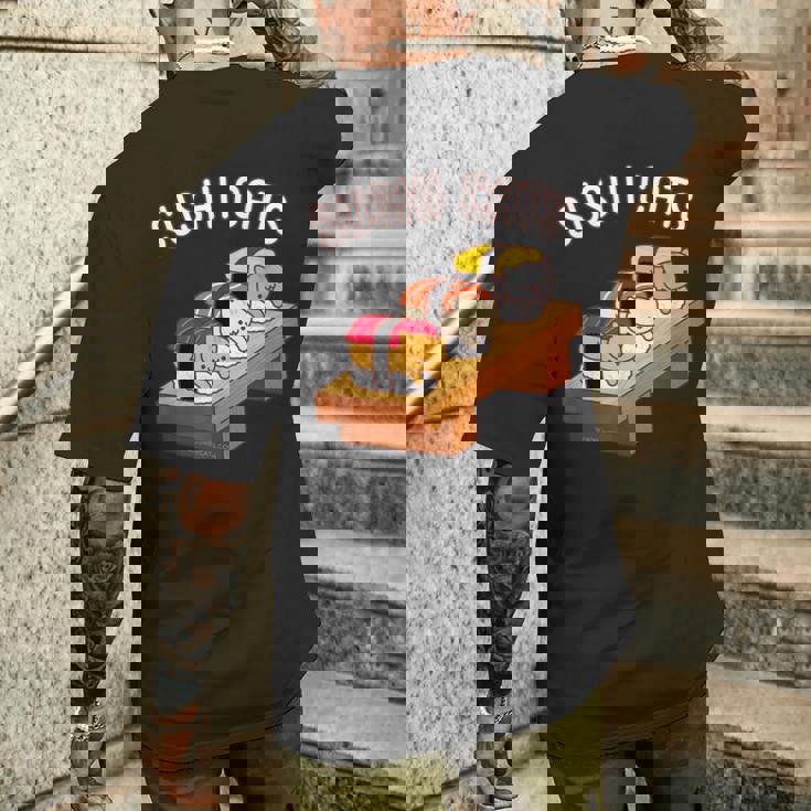 寿司猫 まぐろ 酒たまご メンズTシャツ バックプリント 彼への贈り物