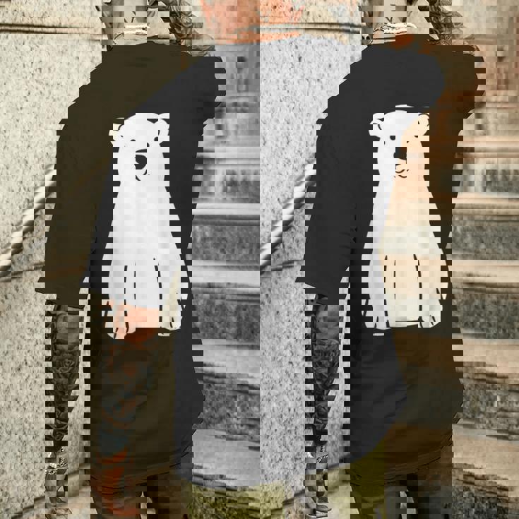 小さなシロクマ かわいいミニマリスト シンプルなシロクマ メンズTシャツ バックプリント 彼への贈り物