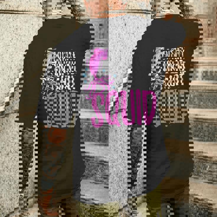 常にイカを考える メンズTシャツ バックプリント 彼への贈り物