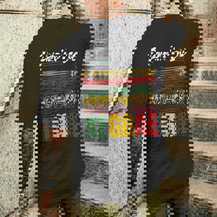 平和 レゲエ音楽 ラスタ ジャマイカ メンズTシャツ バックプリント 彼への贈り物