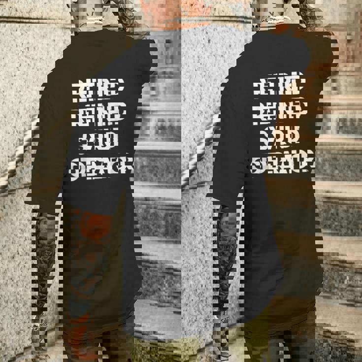 廃止された精製シロップオペレーター メンズTシャツ バックプリント 彼への贈り物