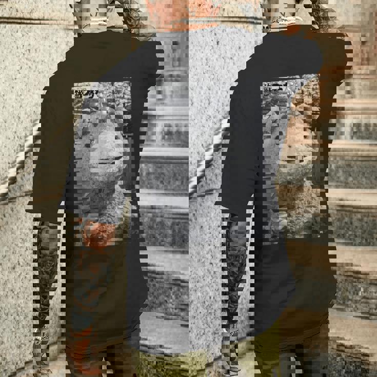 快獣ブースカシリーズ リアルスチール モノクロ メンズTシャツ バックプリント 彼への贈り物