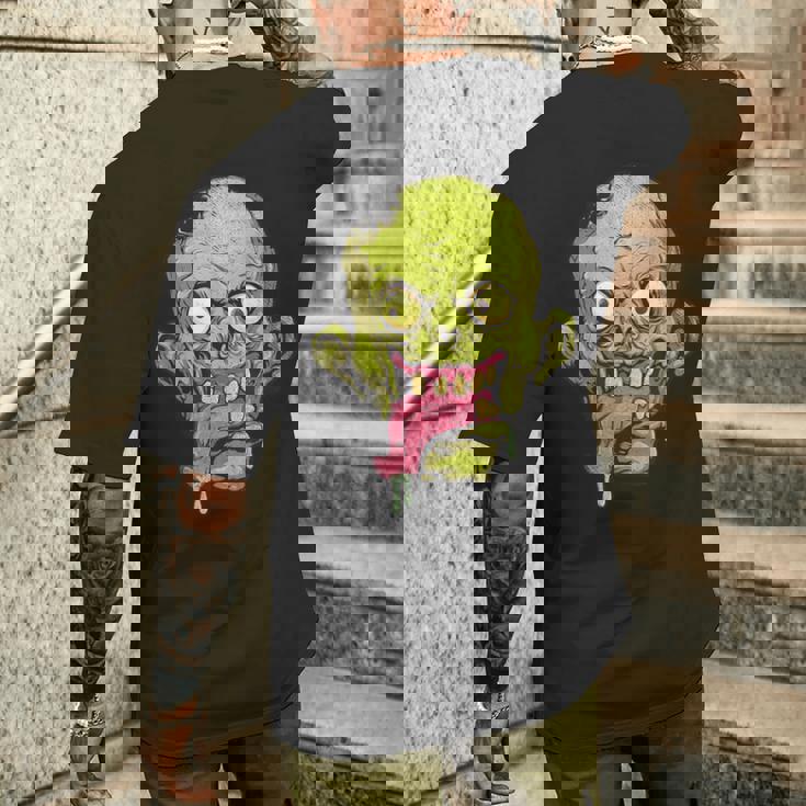 怖いゾンビtシャツハロウィンボーイズキッズフェイスゾンビ メンズTシャツ バックプリント 彼への贈り物