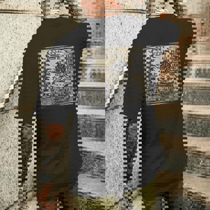 悪魔 オカルト 鬼 召喚 ゴス ホラー 美的 ウッドカット メンズTシャツ バックプリント 彼への贈り物