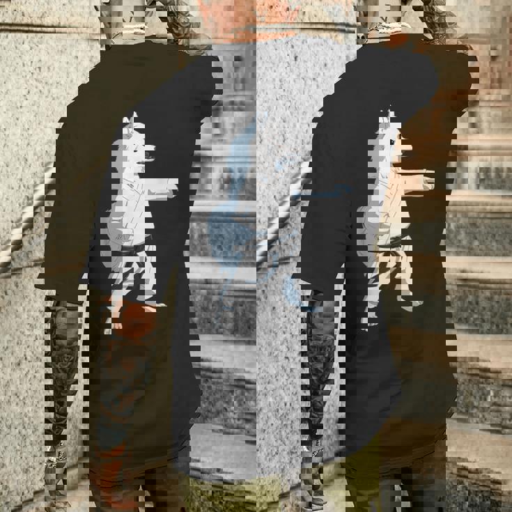 愉快な空手犬 日本のスピッツ メンズTシャツ バックプリント 彼への贈り物