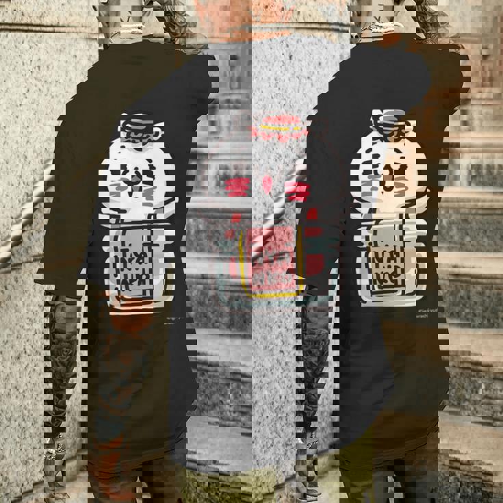 愛しすぎて大好きすぎる。ペアデザインにゃんこジャム ダークカラー メンズTシャツ バックプリント 彼への贈り物