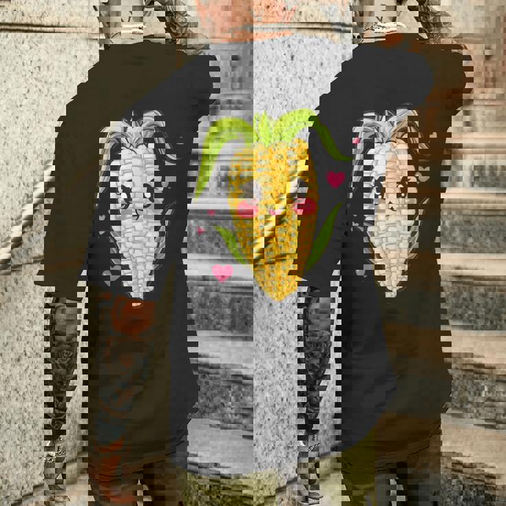 愛らしいかわいいコーンのハート付き。 メンズTシャツ バックプリント 彼への贈り物