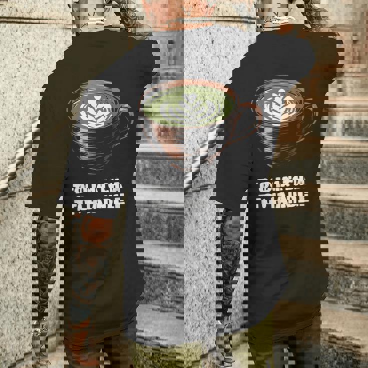 抹茶過ぎてラテ好きの抹茶 日本茶ラテ メンズTシャツ バックプリント 彼への贈り物