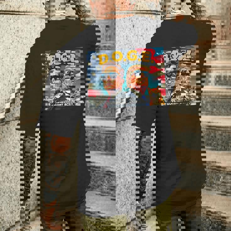 政府効率省 イーロン・マスク・ドナルド・トランプ メンズTシャツ バックプリント 彼への贈り物