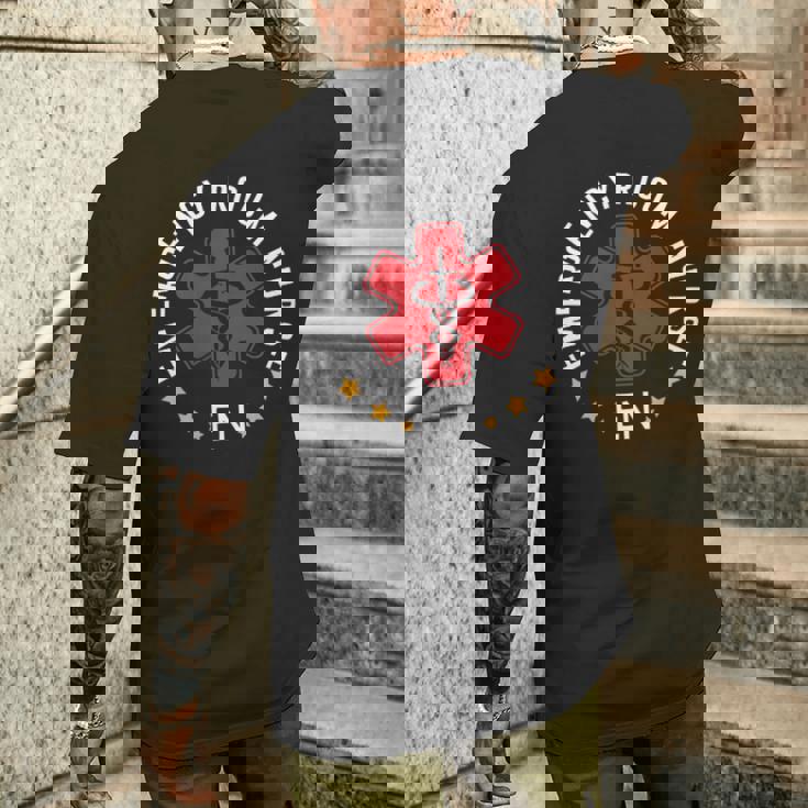 救急科 救急看護師 救急室 En ナース メンズTシャツ バックプリント 彼への贈り物