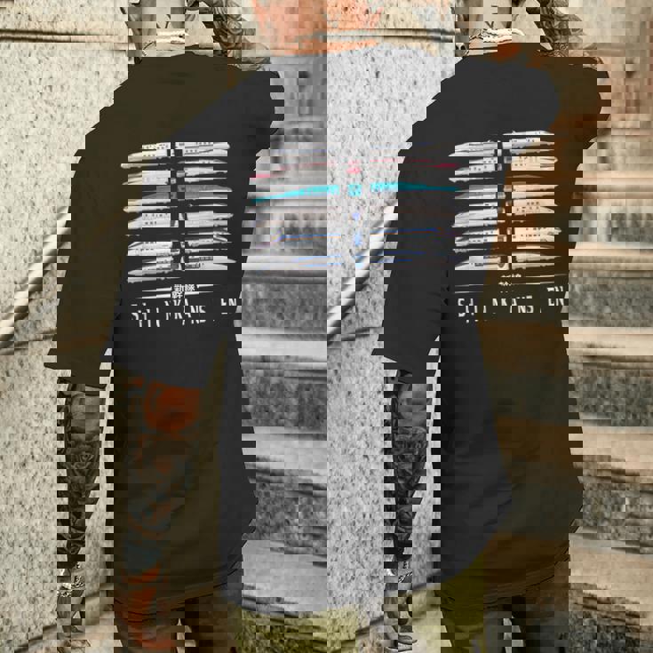 新幹線 新幹線 6パックシリーズ 日本語漢字 日本 メンズTシャツ バックプリント 彼への贈り物