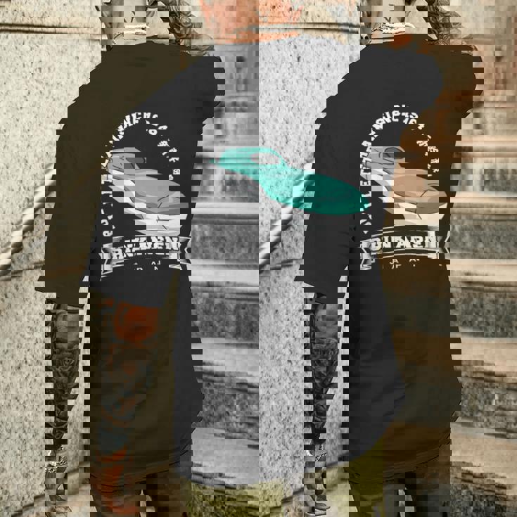 新幹線 新幹線 お土産 はやぶさ E5 漢字 メンズTシャツ バックプリント 彼への贈り物