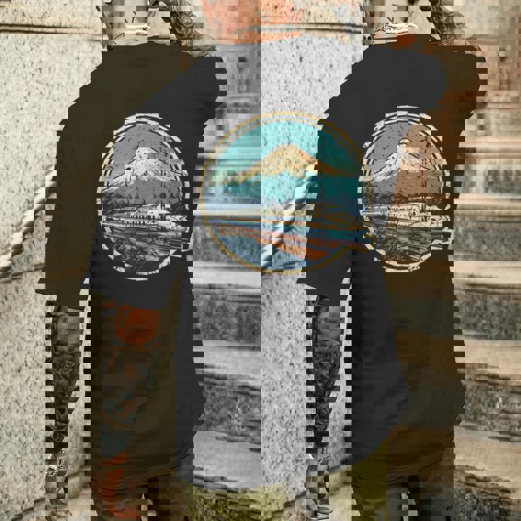 新幹線 富士山 日本土産 新幹線 メンズTシャツ バックプリント 彼への贈り物