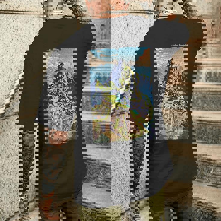 旅行 ペルー リマ マチュ ピチュ クスコ 家族 バケーション お土産 メンズTシャツ バックプリント 彼への贈り物