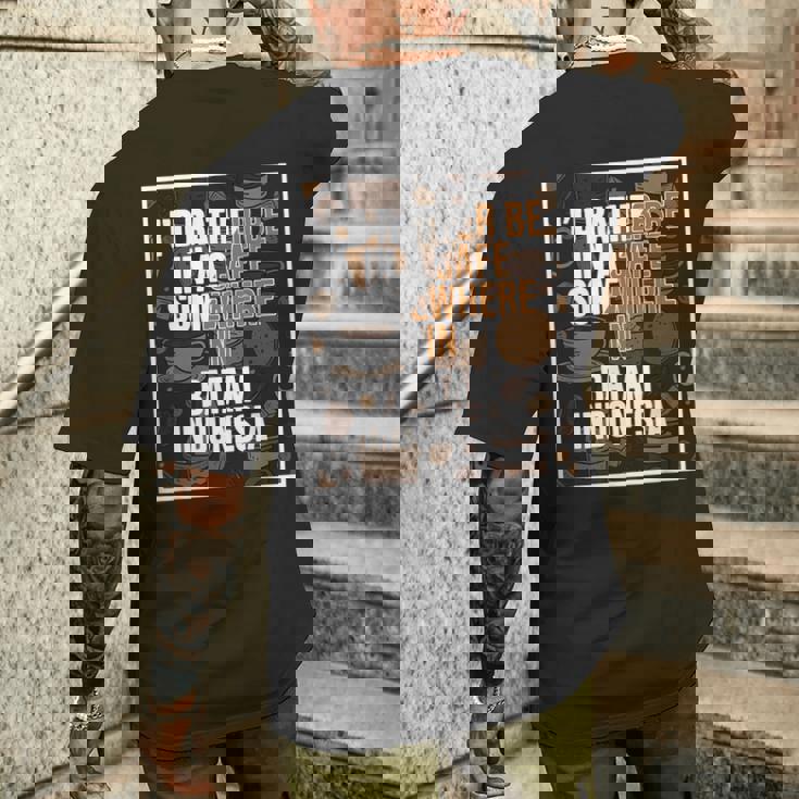 旅行とコーヒー愛好家 バタムインドネシア メンズTシャツ バックプリント 彼への贈り物