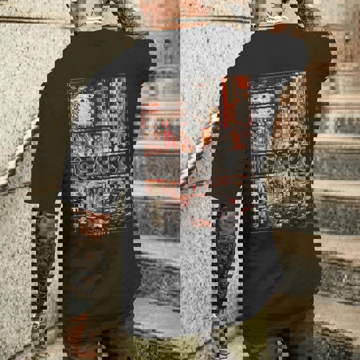 日本 大阪 ヴェイパーウェイヴ 日本語 レトロ な雰囲気 美学 メンズTシャツ バックプリント 彼への贈り物