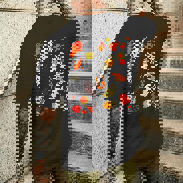 日本のランチュウ 金魚グラフィック メンズTシャツ バックプリント 彼への贈り物